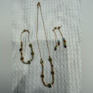 Elegant 14kt Multicolor Beaded Jewelry Set